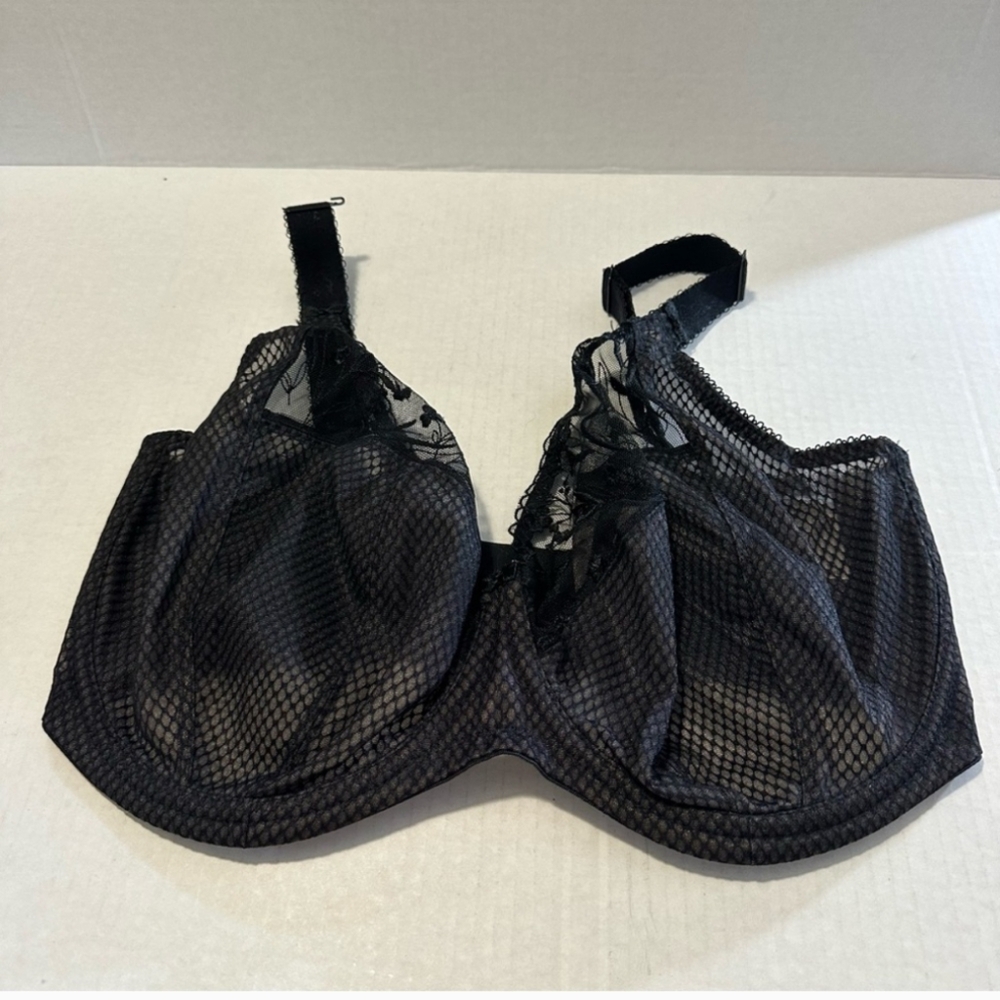 Elomi Black Underwire Bra with Lace 34L